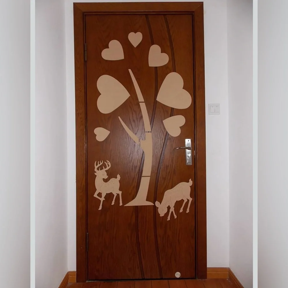 Deer in Love MDF Wood Wall Decor DIY Tree Deer Nursery Wall Art New